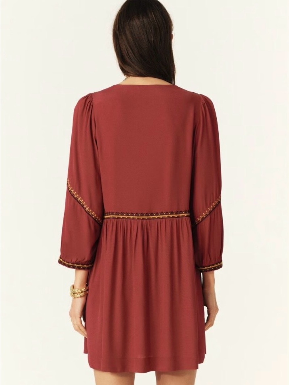 NWT Ba&Sh TULSIE Mini Dress in Red / brique size 2 / Medium boho - Picture 7 of 16